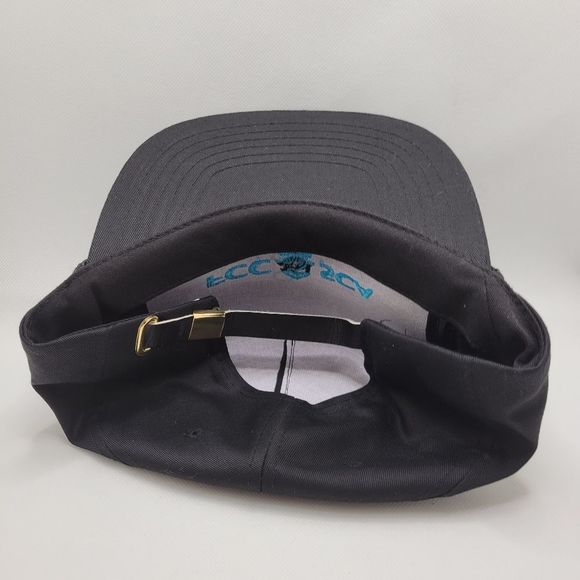 Black Stacked Hat FCC SCA Embroidered Logo Leather Strapback Adjustable Cap - Picture 11 of 12